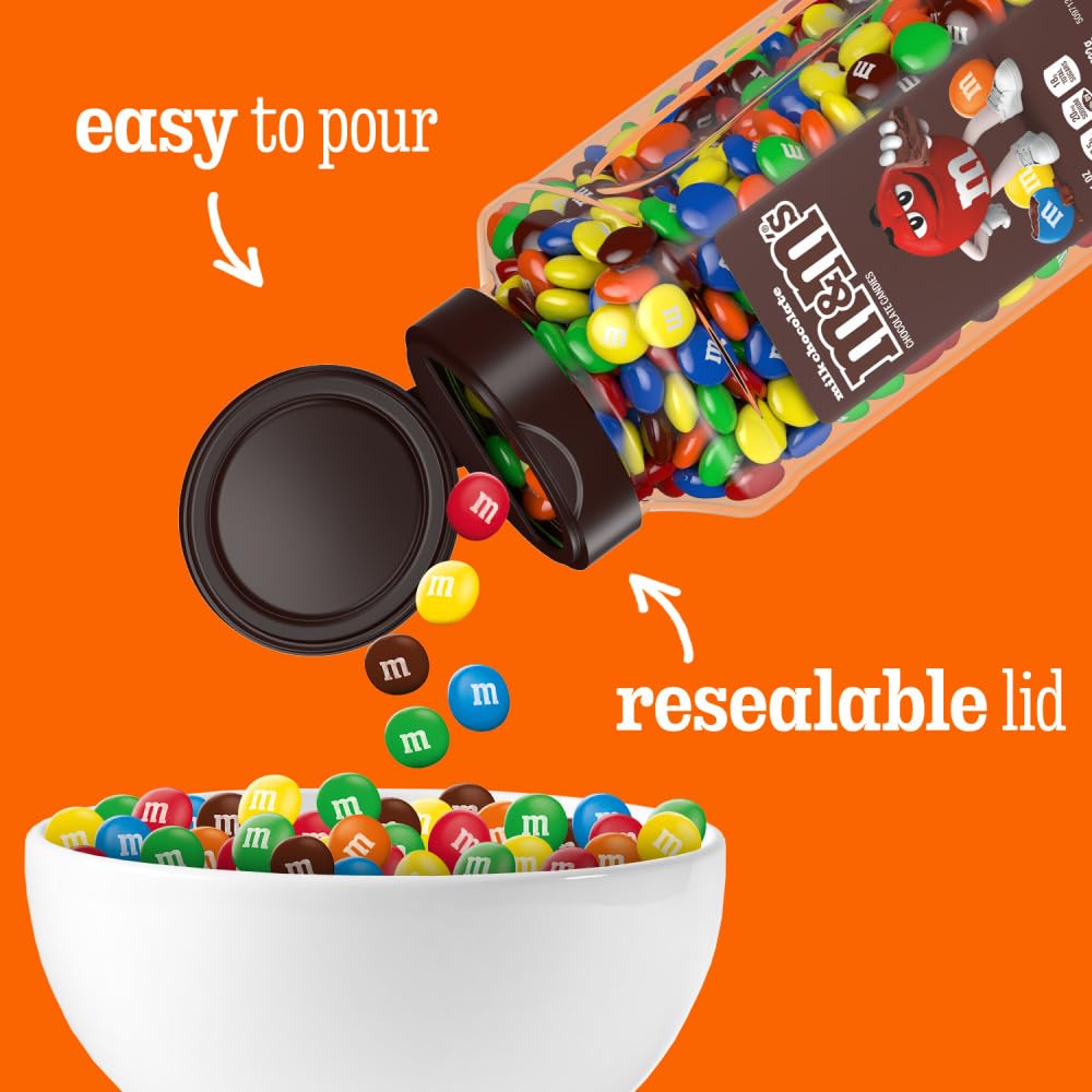 M&M'S detalle de la tapa resellable, mantiene frescura y evita derrames