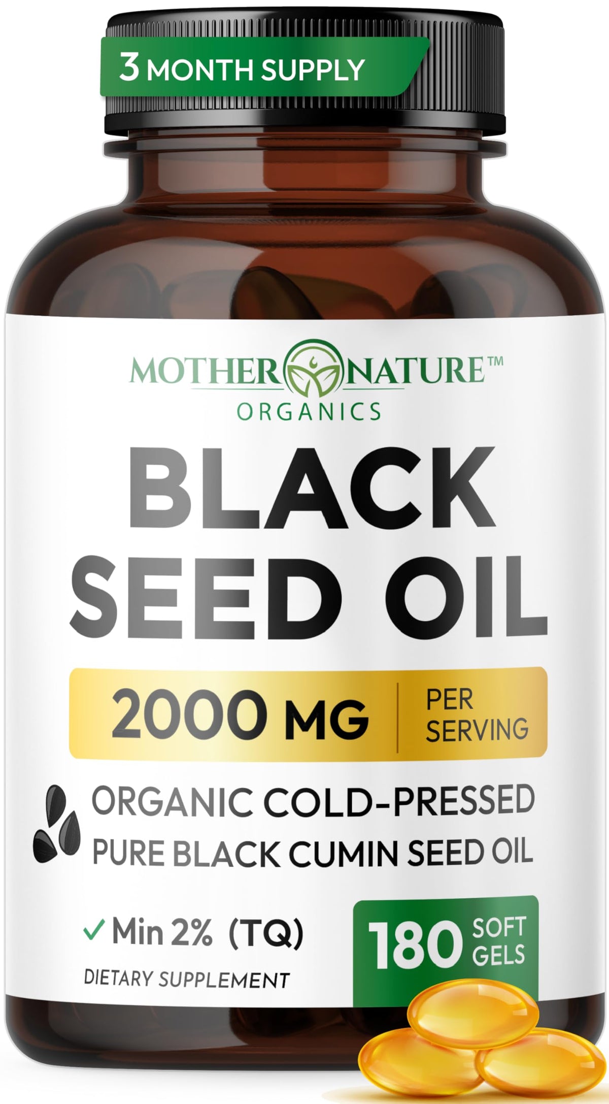 Mother Nature Organics envase frontal del producto mostrando marcas y cantidad