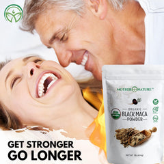Mother Nature Organics maca negra en batido vegano aporta energía natural