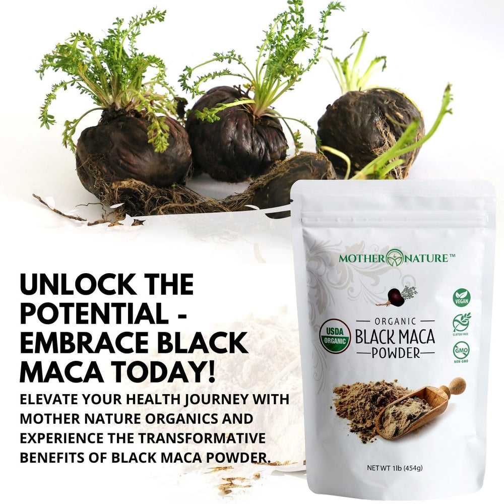 Mother Nature Organics maca negra en bol de avena mejora tus desayunos