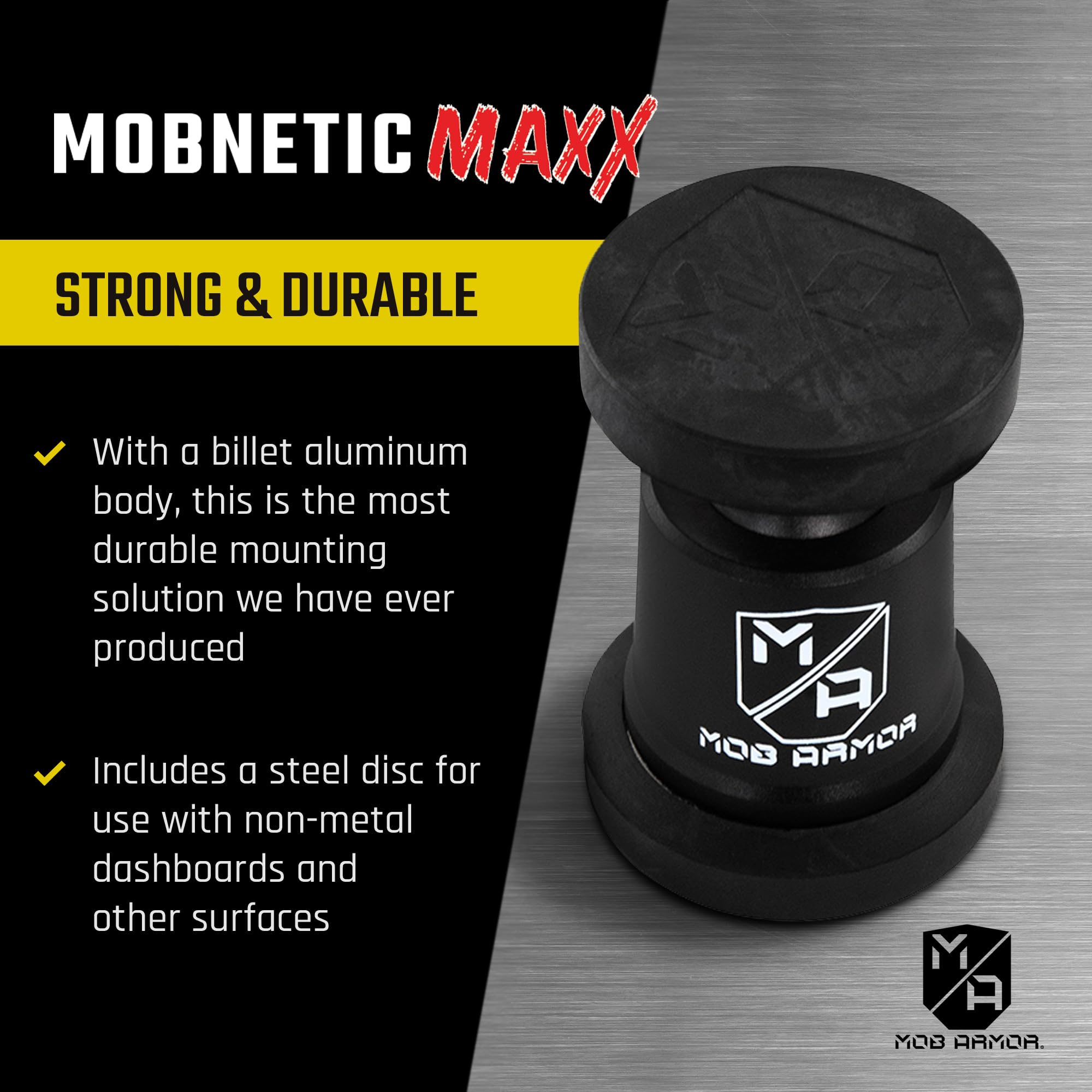 Mob Armor detalle aluminio billet resistente y duradero