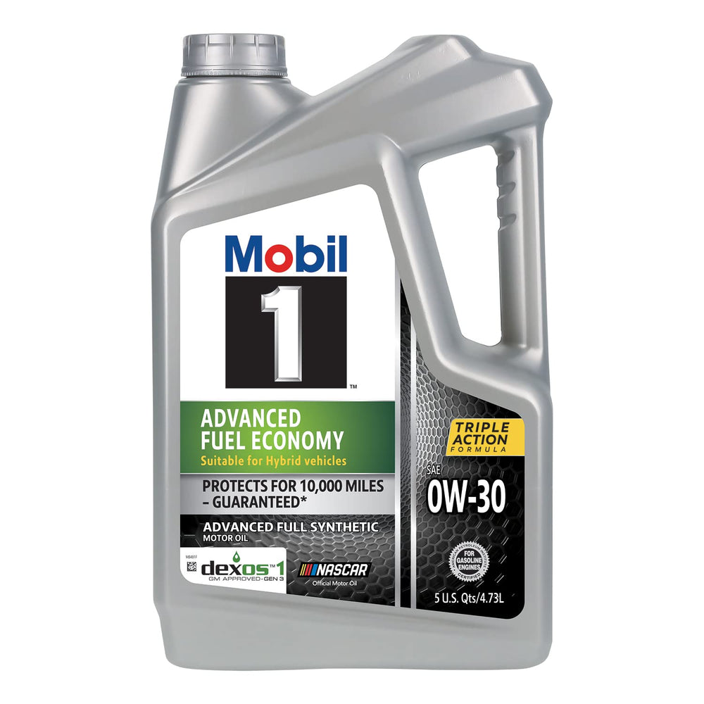 Mobil 1 etiqueta con especificaciones ILSAC GF-6 y beneficios visibles