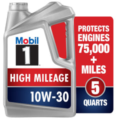 Mobil 1 botella frontal 5 qt mostrando diseño y fácil vertido