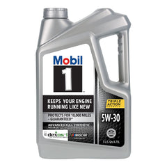 Mobil 1 etiqueta con especificaciones y ventajas técnicas visibles