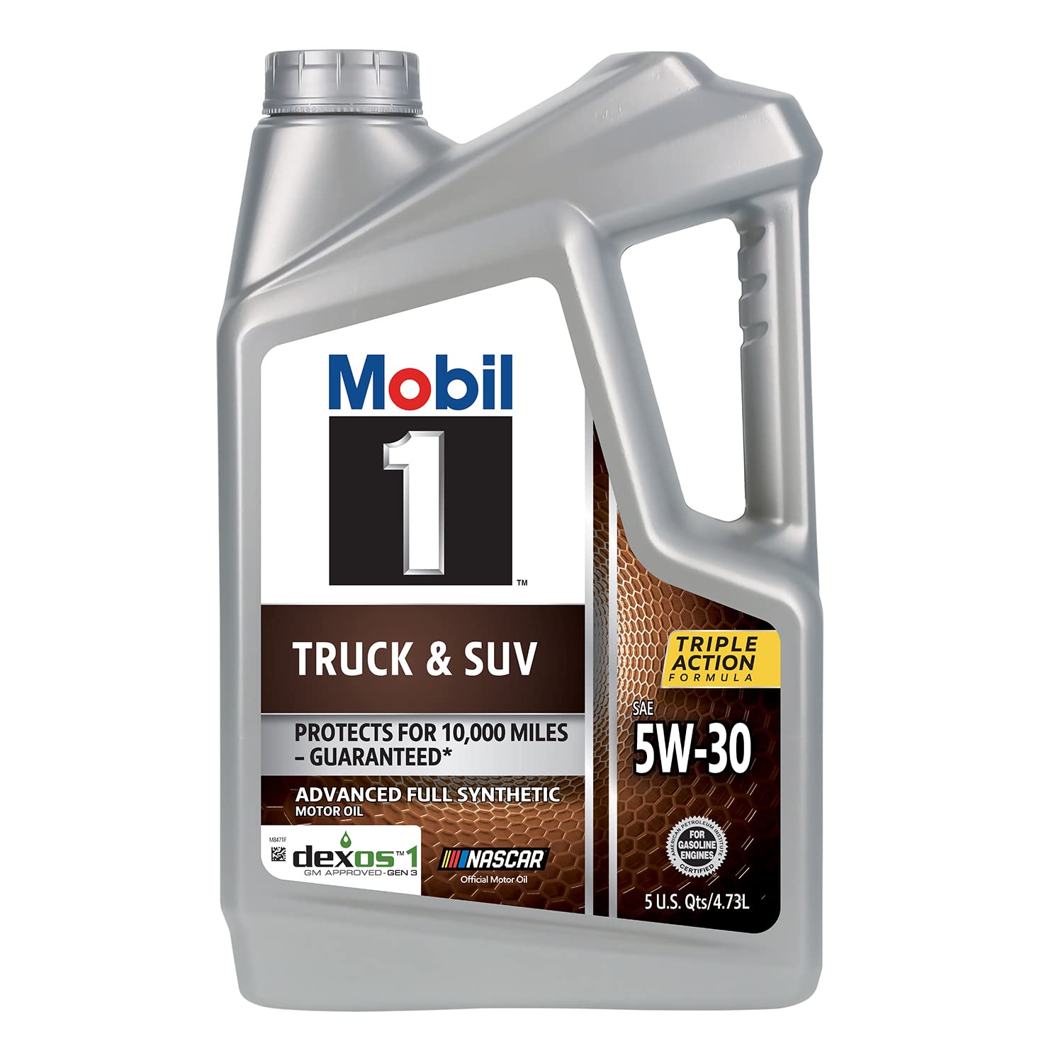 Mobil 1 envase frontal 5W-30 mostrando diseño y marca para confianza
