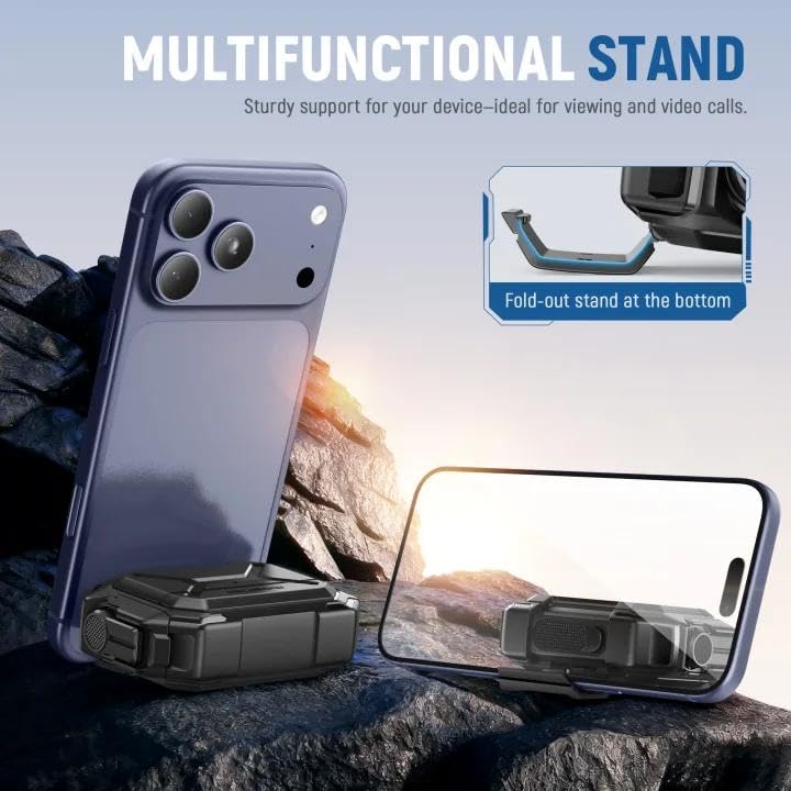 MOBOSI funda en mano mostrando tamaño compacto y portabilidad