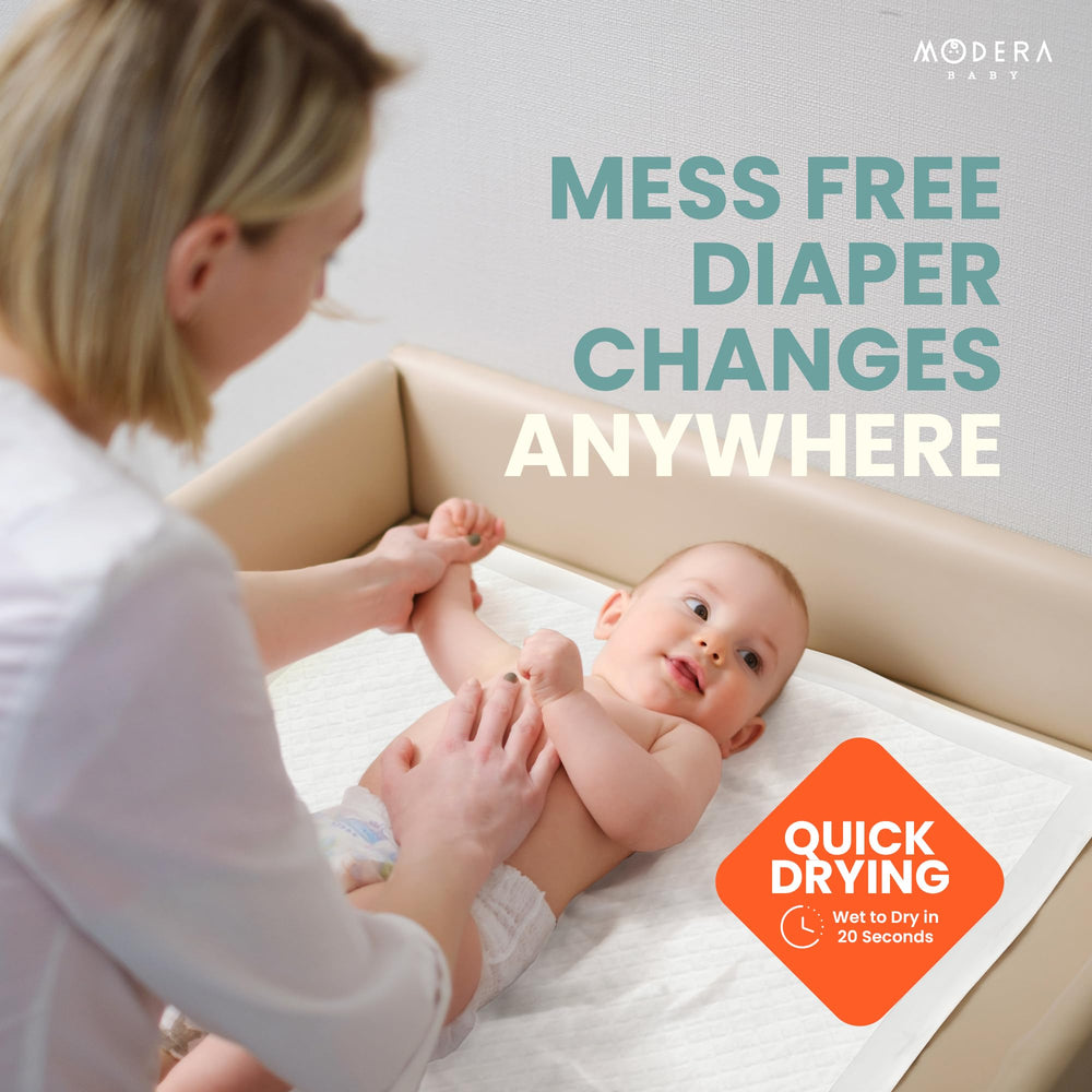 Modera ambiente de nursery con cambiador desechable y estética limpia