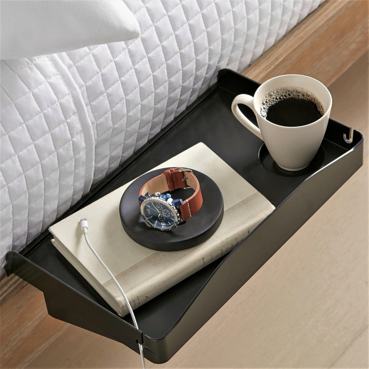 Modern Innovations bandeja frontal montada en cama, organiza objetos junto a la almohada
