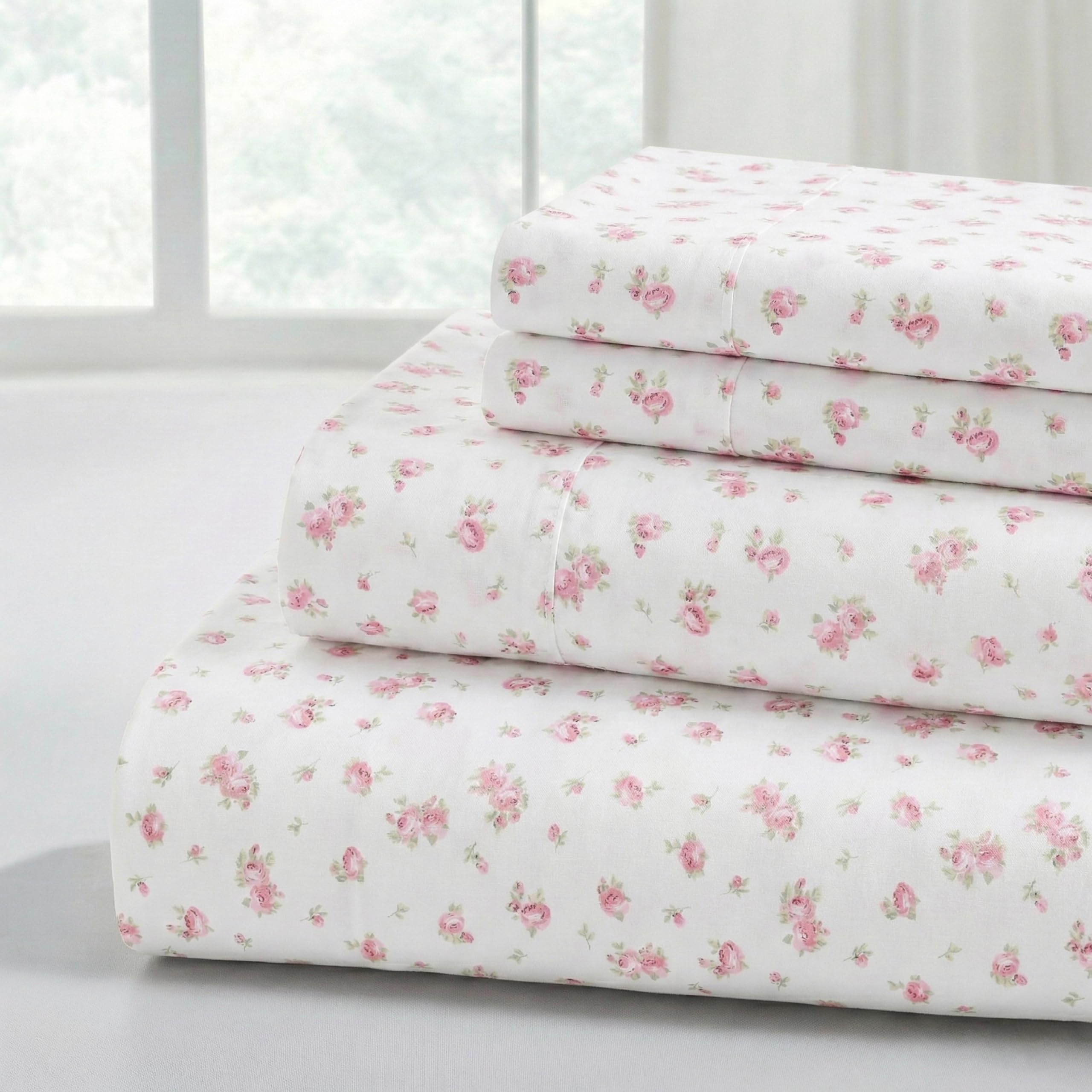 Modern Threads flat sheet front view showing smooth ivory finish and polished look