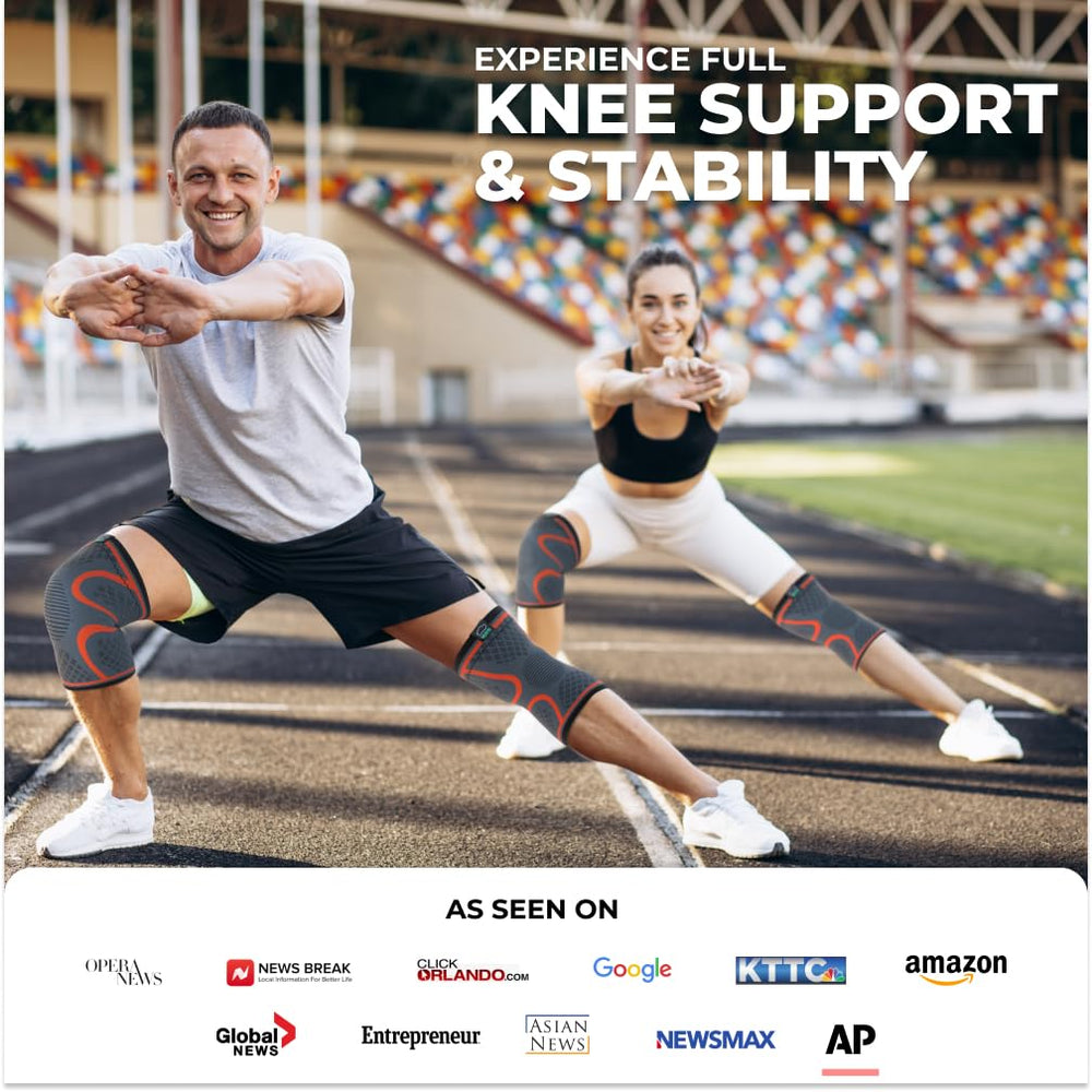 Modvel knee brace worn by runner demonstrating stable support