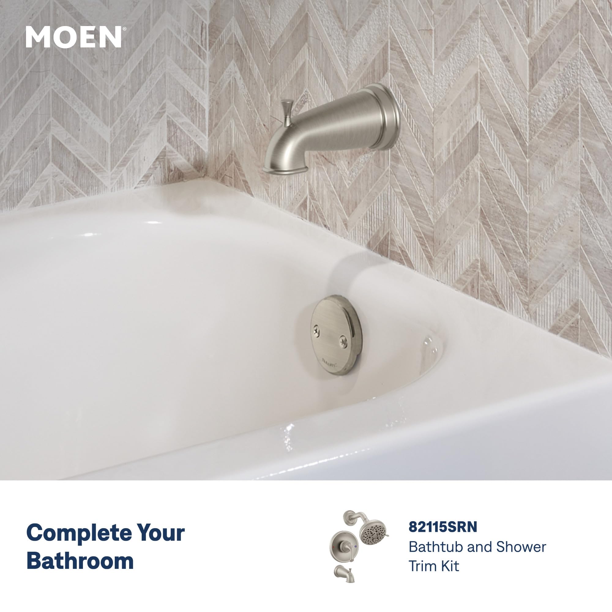 Moen Idora staged in bathroom setting showing coordinated look and modern upgrade benefit