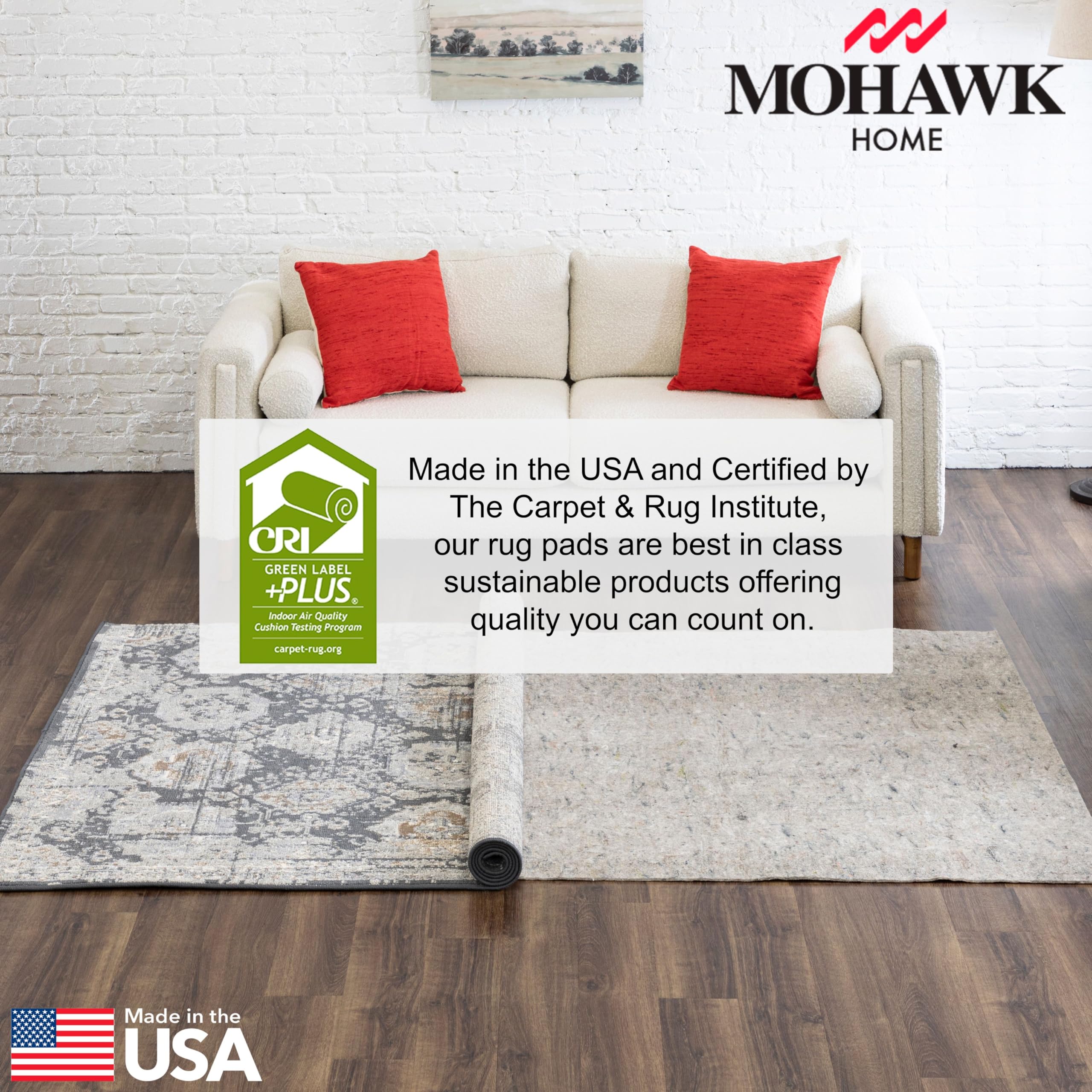 Mohawk Home comparación de grosor 1/4", soporte duradero