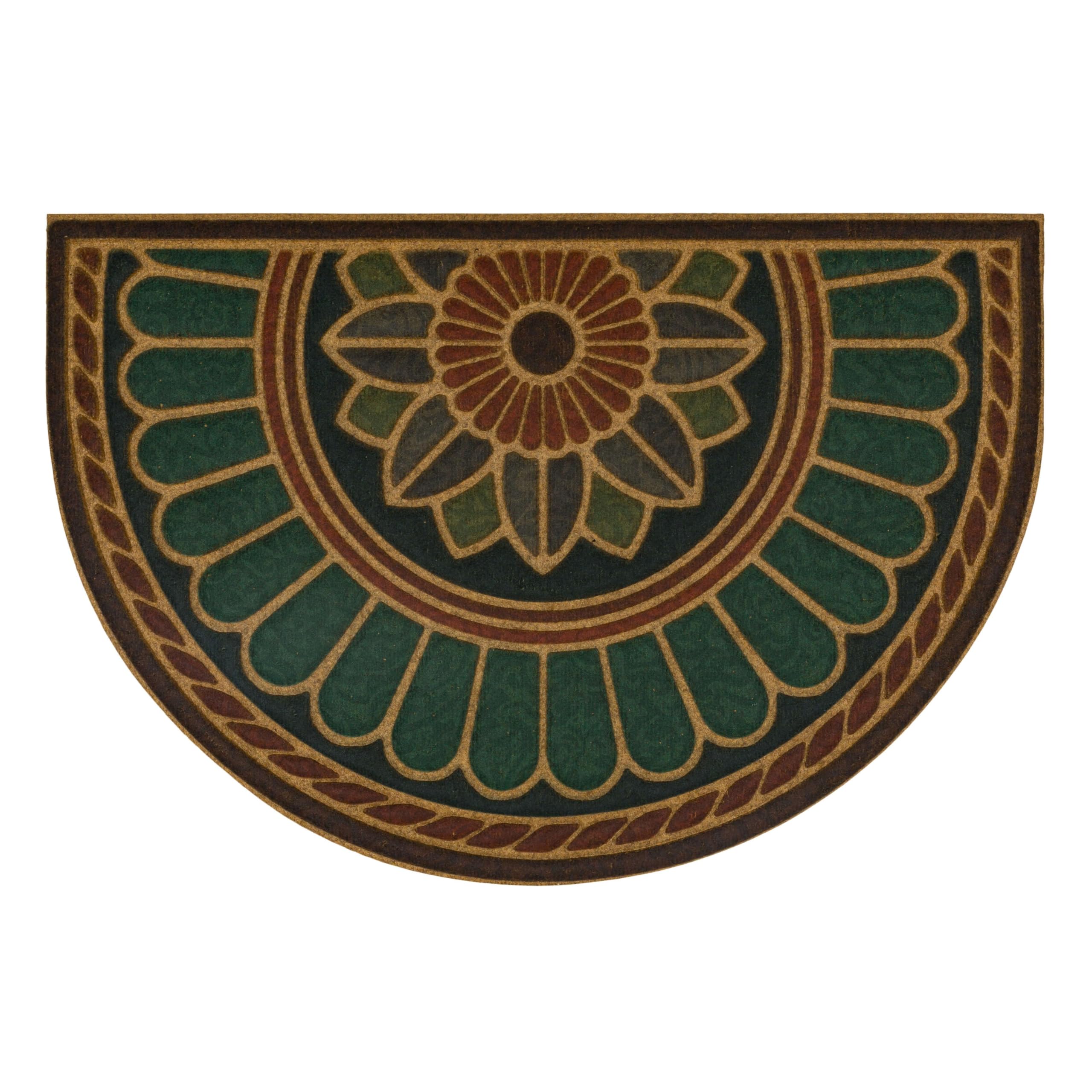 Mohawk Home felpudo frontal Ornamental Rust mostrando diseño y bienvenida