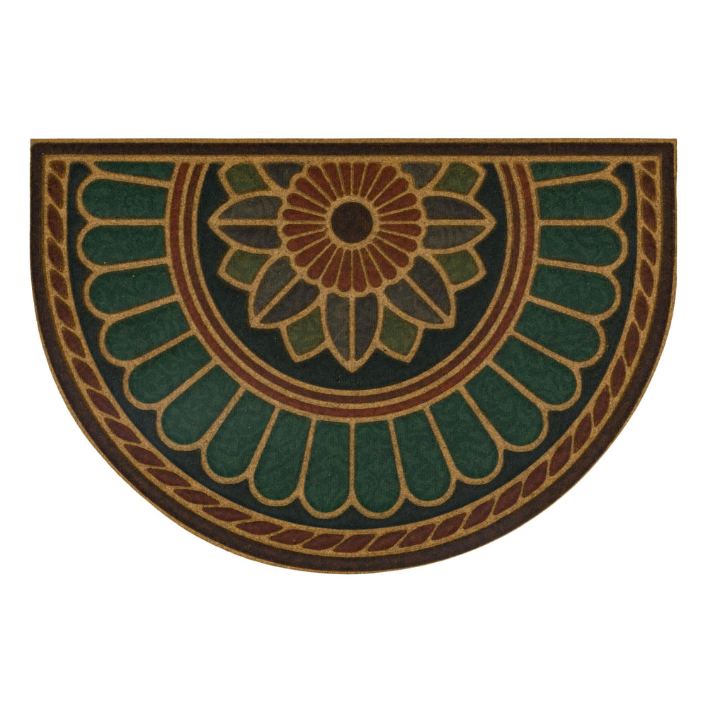 Mohawk Home felpudo frontal Ornamental Rust mostrando diseño y bienvenida