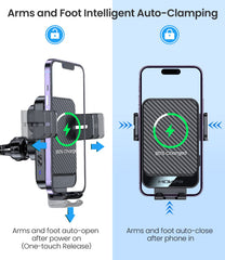 MOKPR cargador en uso mostrando teléfono como GPS, acceso y seguridad