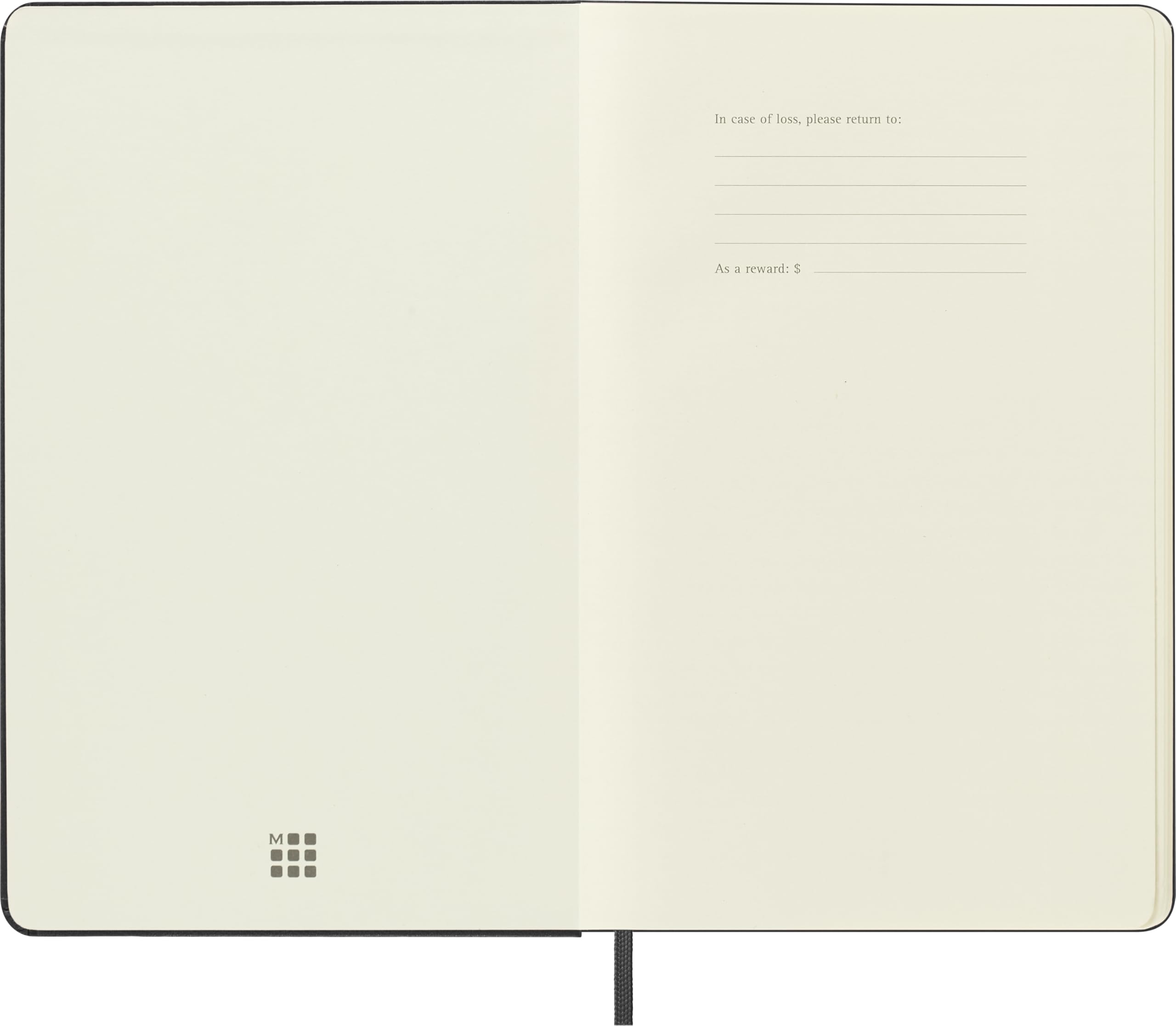 Moleskine abierto plano para dibujar a doble página con comodidad