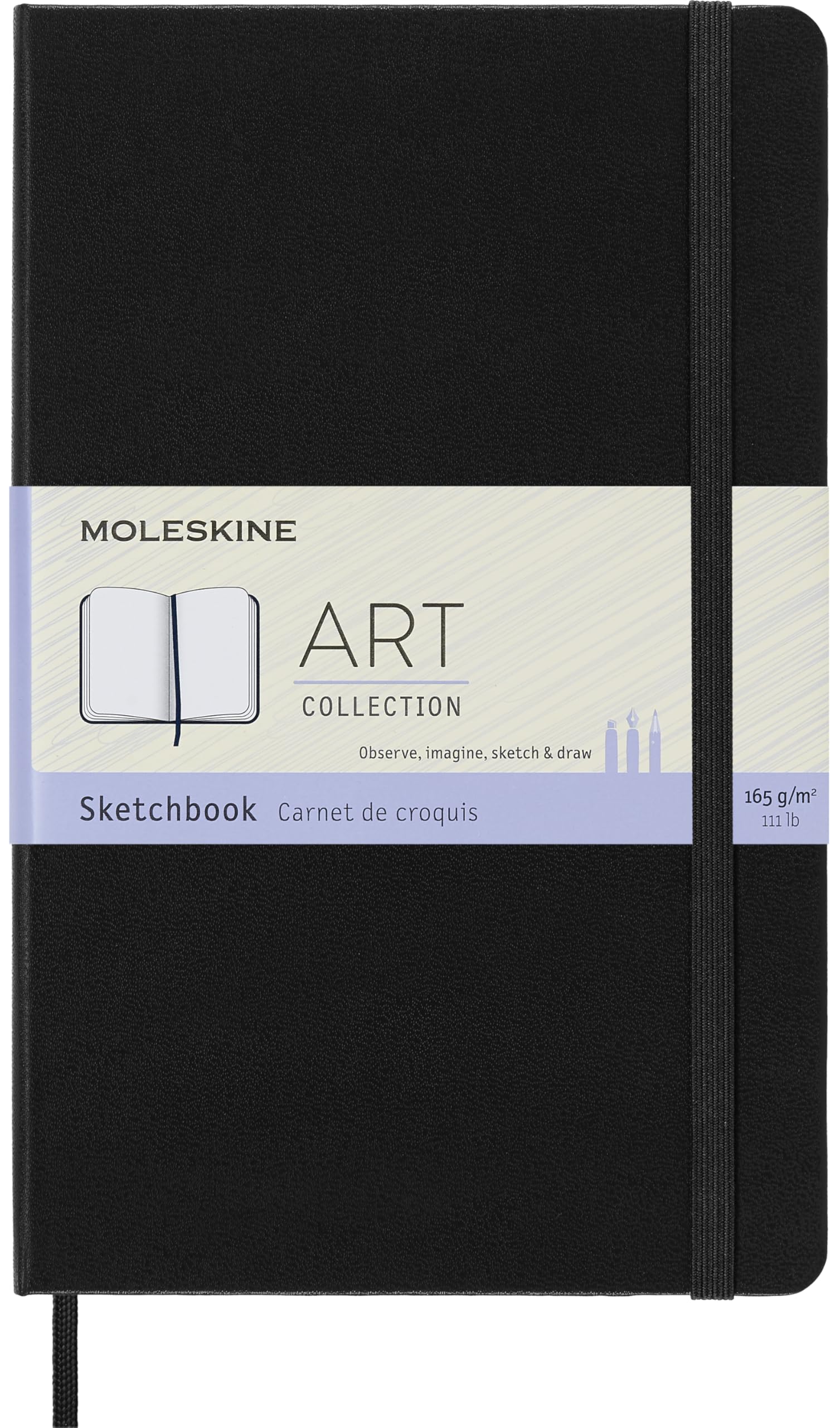 Moleskine portada tapa dura negra que protege dibujos y transportes