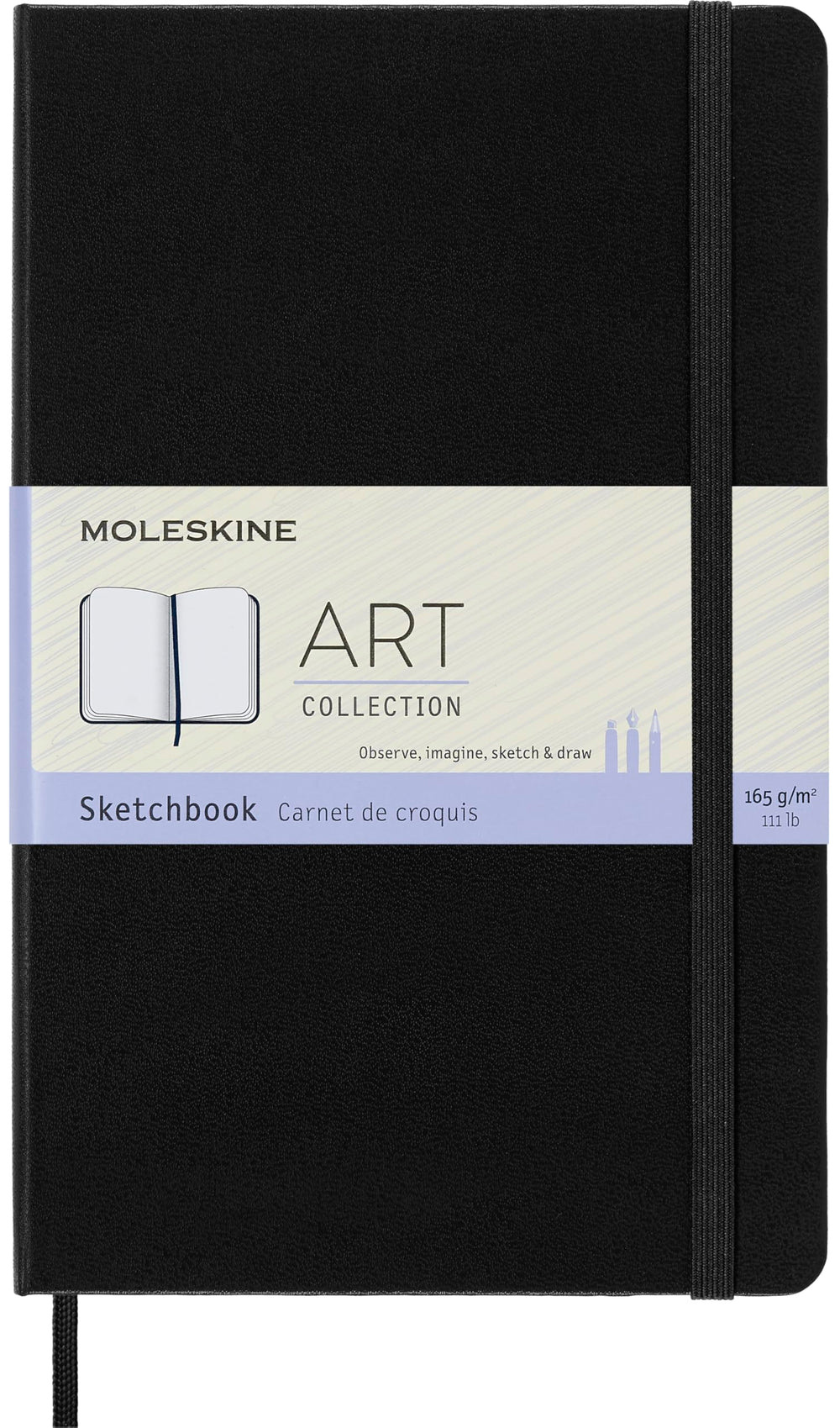 Moleskine portada tapa dura negra que protege dibujos y transportes