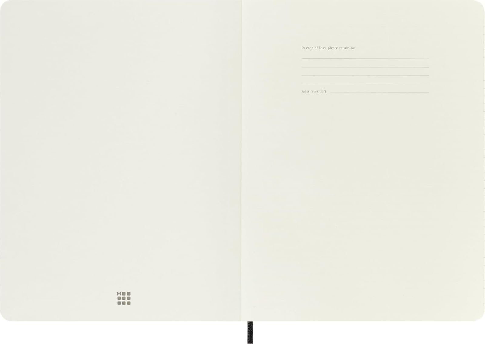 Detalle del elástico y la cinta marcadora Moleskine, sujeción y organización