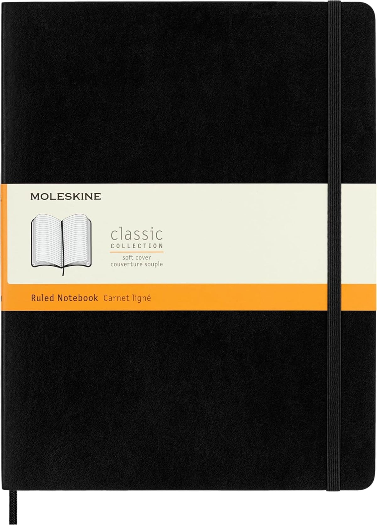 Moleskine tapa blanda frontal con cierre elástico, aspecto profesional y portátil