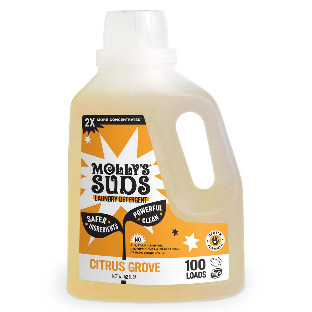 Molly's Suds front bottle showing label and 52 oz size for clear product identification and benefit