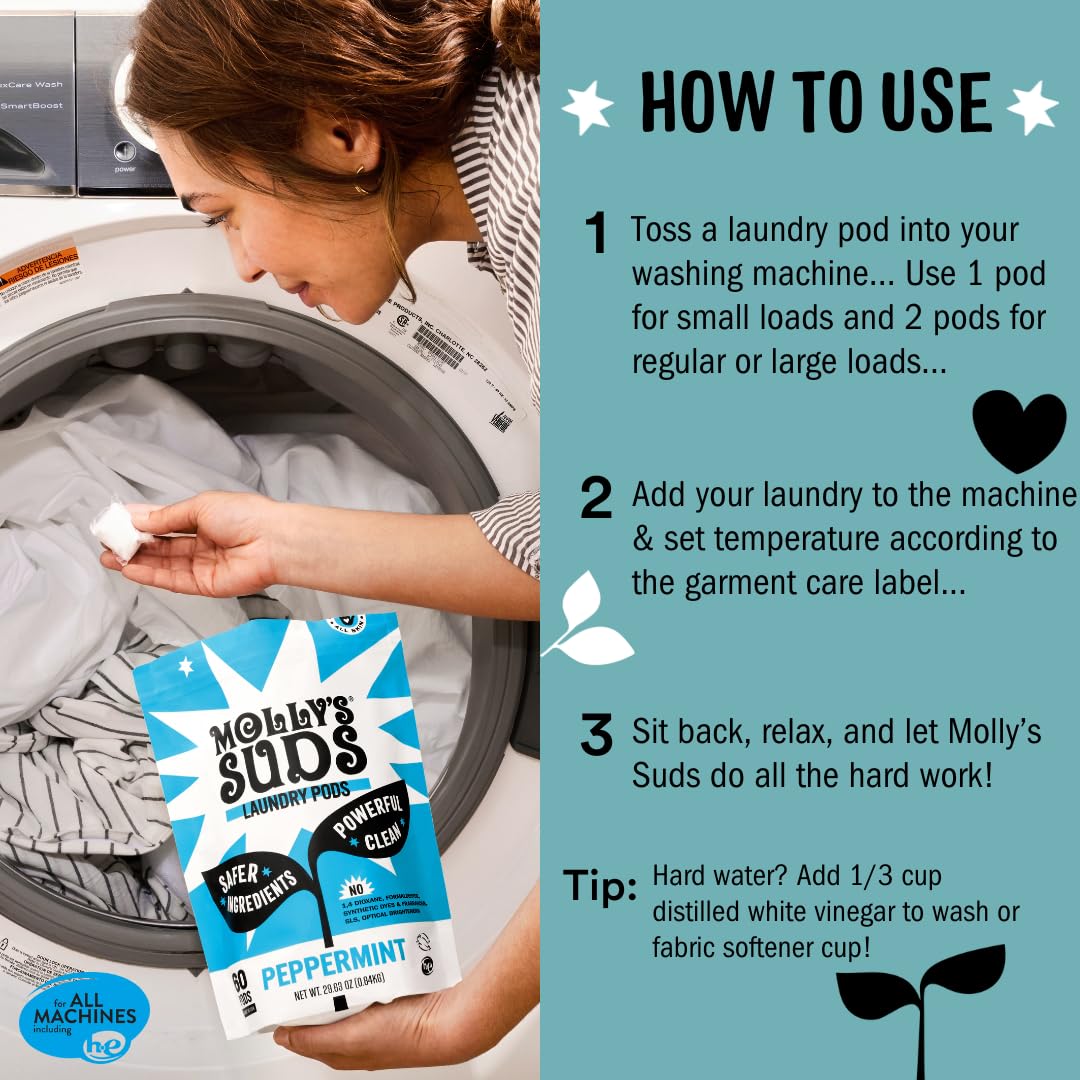 Molly's Suds etiqueta con lista de ingredientes, transparencia y seguridad