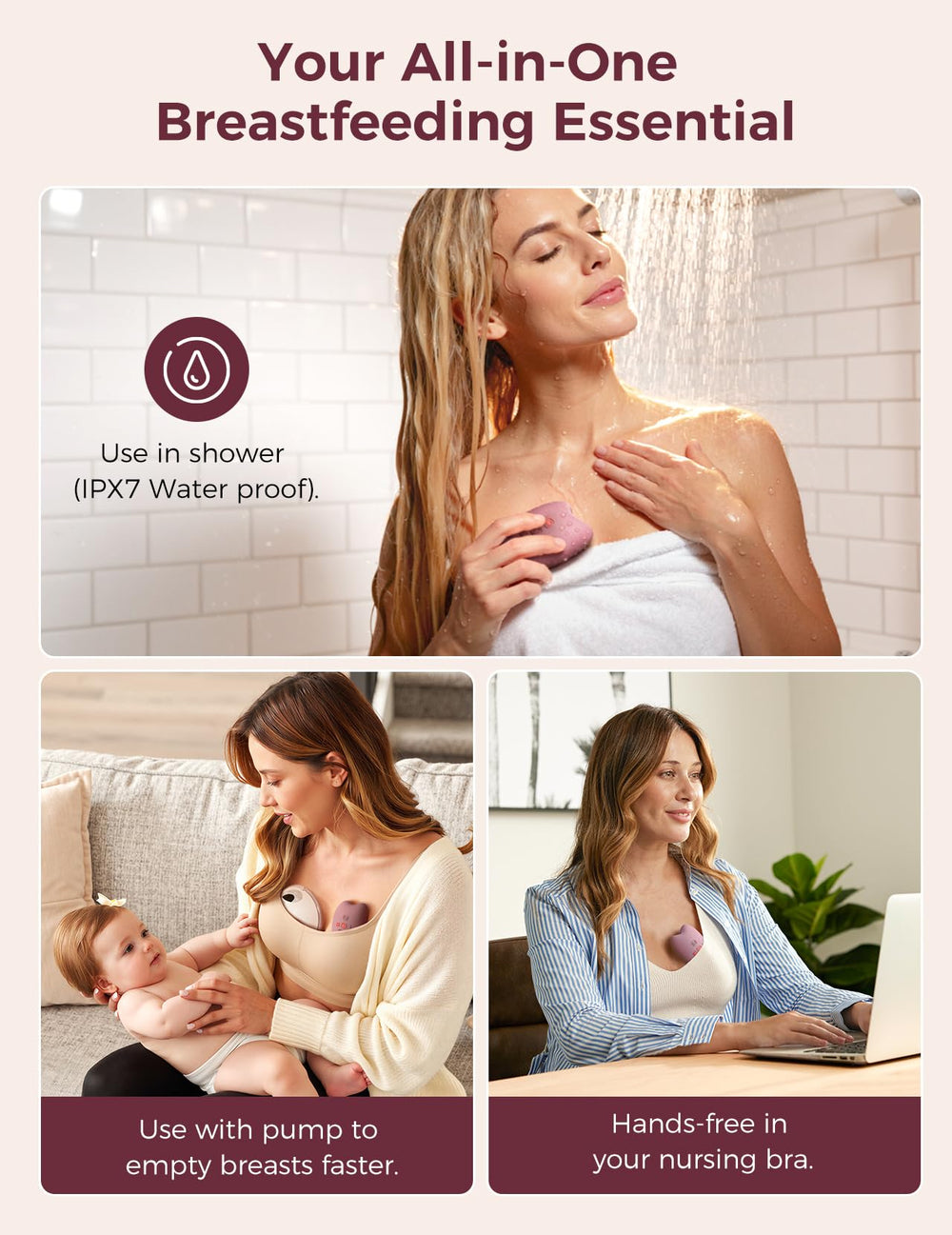 Textura de superficie Momcozy A1Pro que evidencia tacto suave para piel sensible