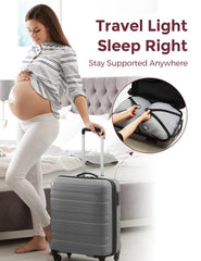 Momcozy almohada en uso apoyando barriga y alineando columna