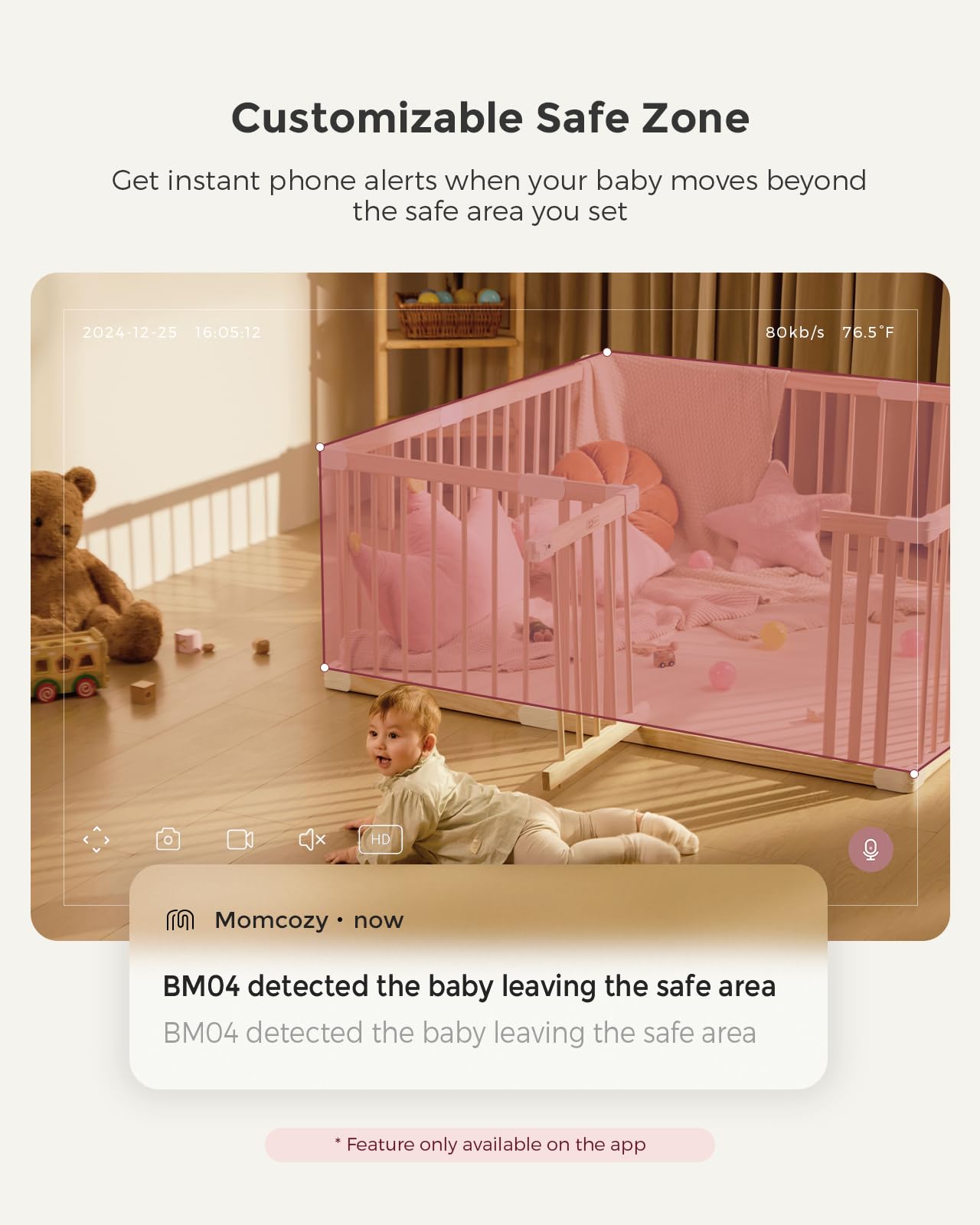Momcozy demostración audio bidireccional para calmar al bebé