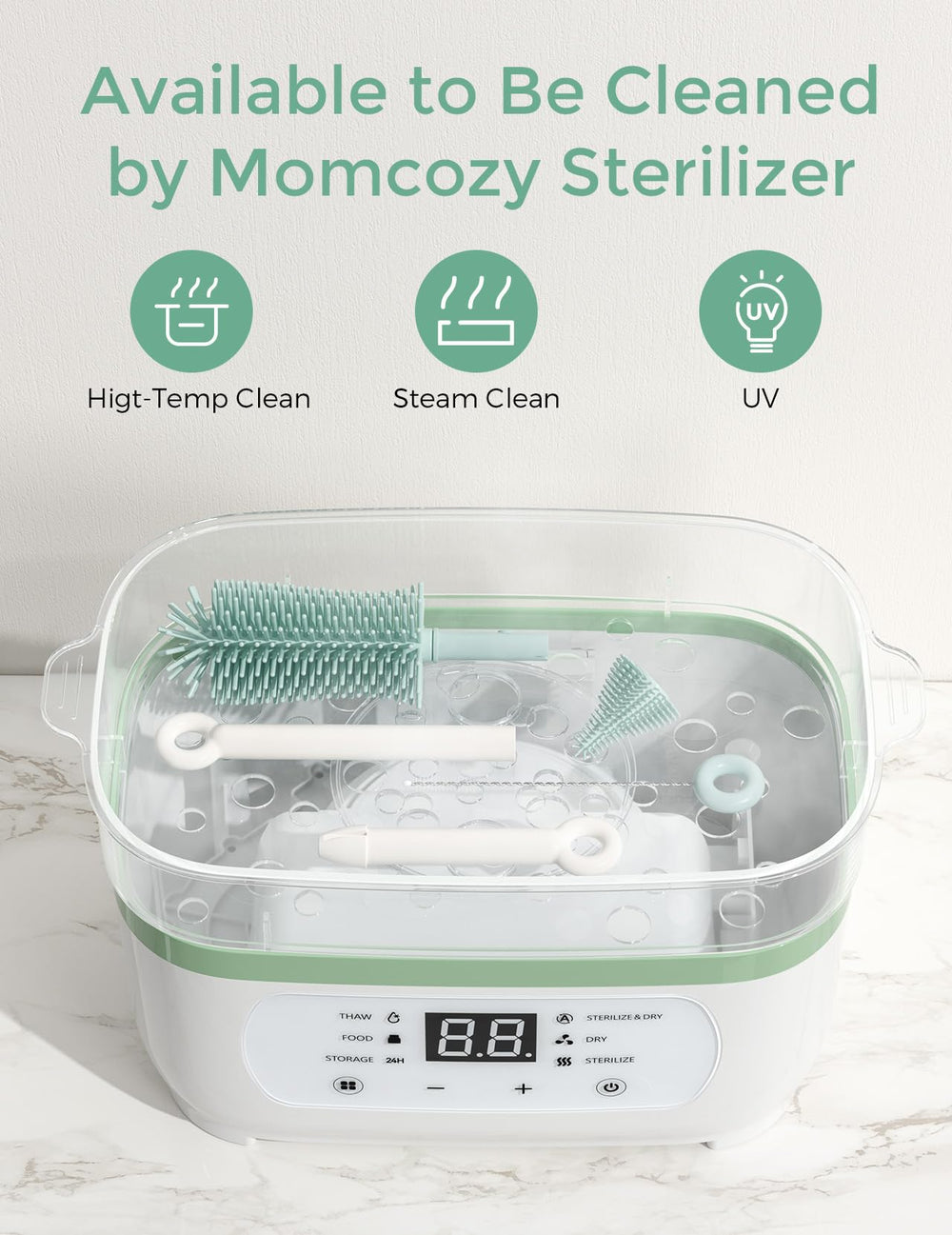 Momcozy caja portátil impermeable para transportar accesorios limpios
