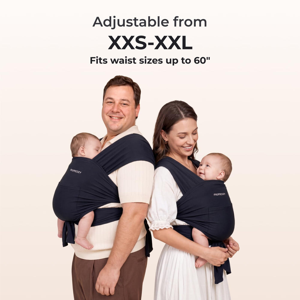 Momcozy comparación de tamaño para ilustrar ajuste de XXS a XXL
