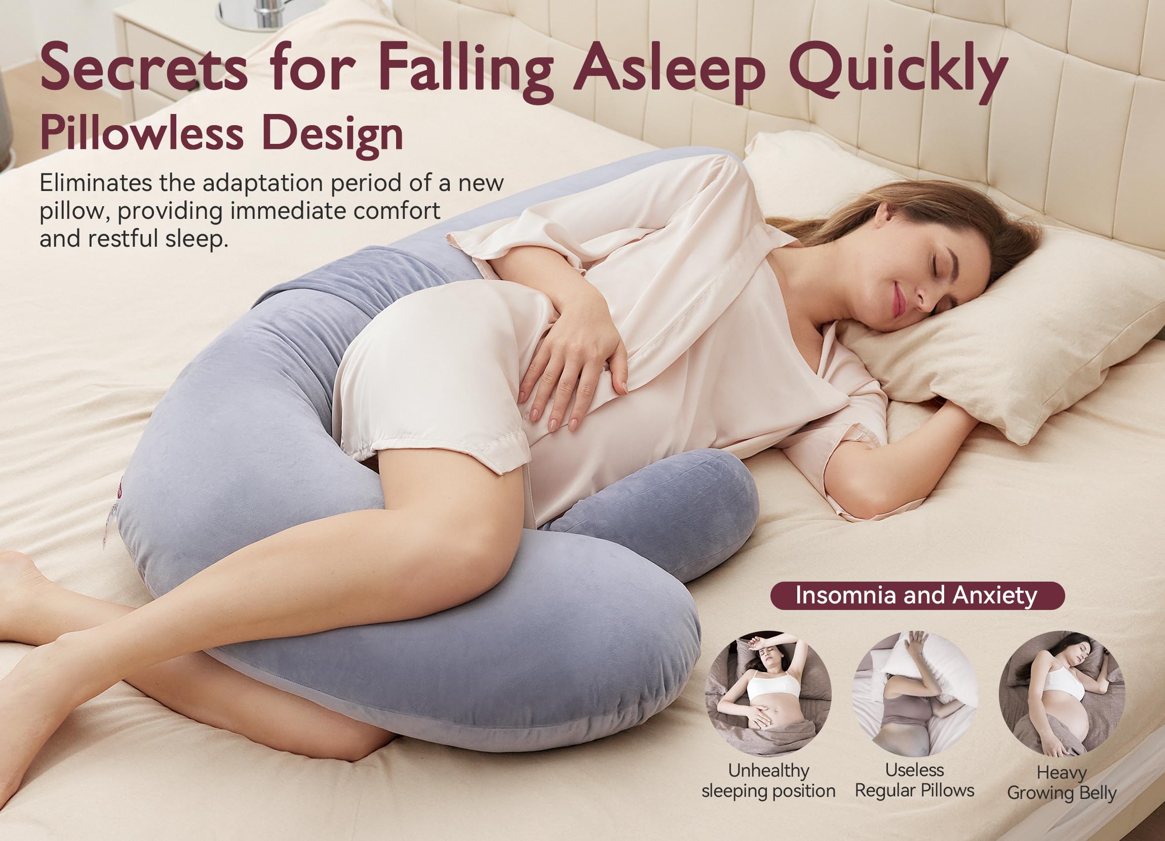Momcozy cuña ajustable con velcro que adapta soporte al crecimiento de la barriga