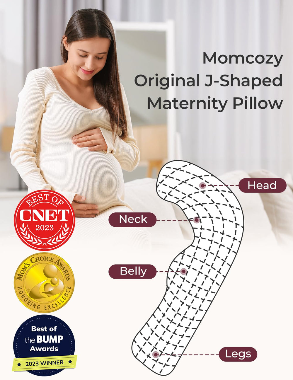 Momcozy detalle de costuras resistentes que aumentan durabilidad