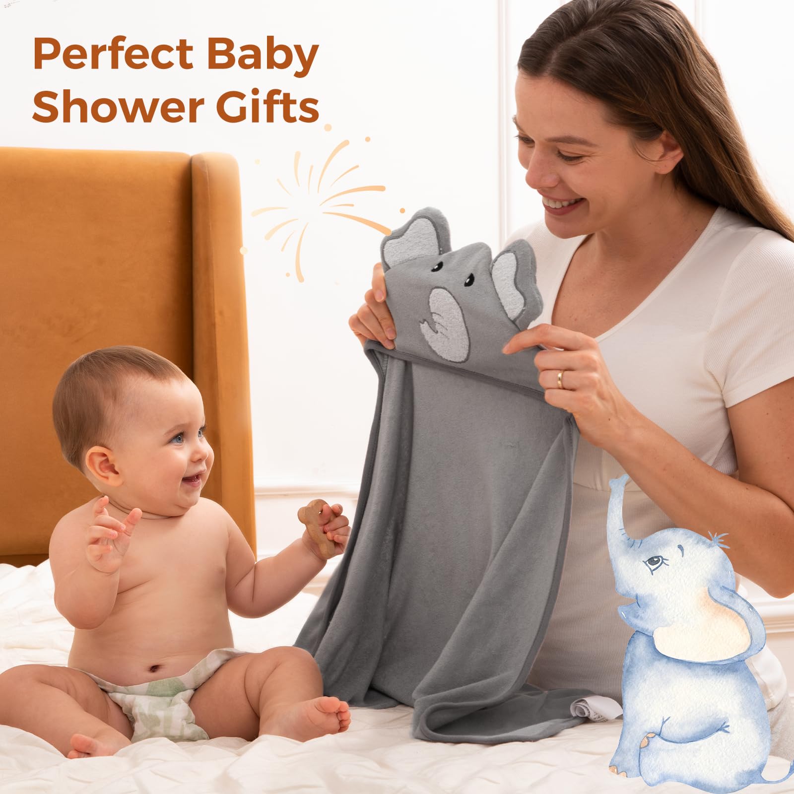 Momcozy detalle del bordado elefante que añade diseño y diversión
