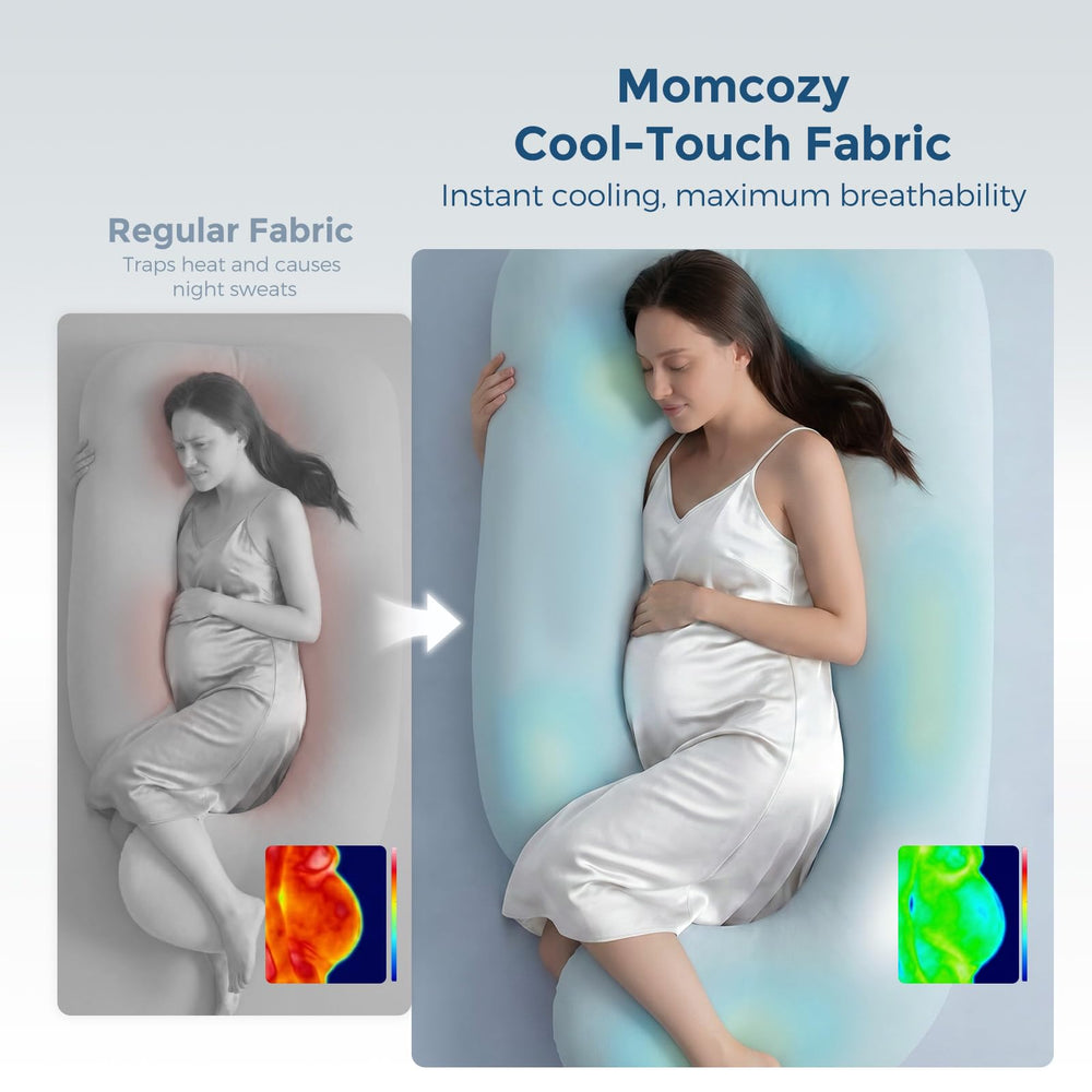 Momcozy detalle del relleno loft-tech que mantiene la forma