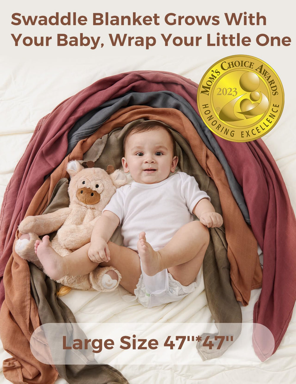 Momcozy primer plano del tejido muselina suave y transpirable que protege