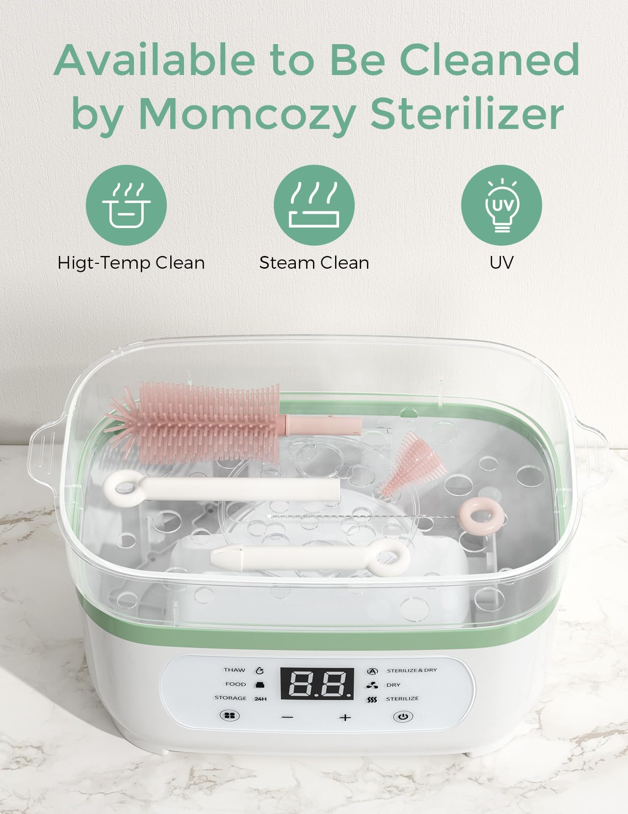 Momcozy dispensador de jabón recargable, lavado práctico y dosificado