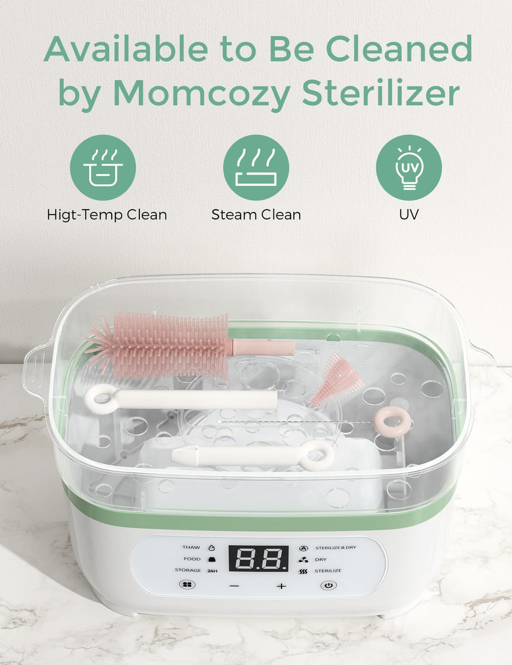 Momcozy dispensador de jabón recargable, lavado práctico y dosificado