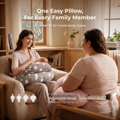 Momcozy cojín en uso con madre lactando, mejor postura