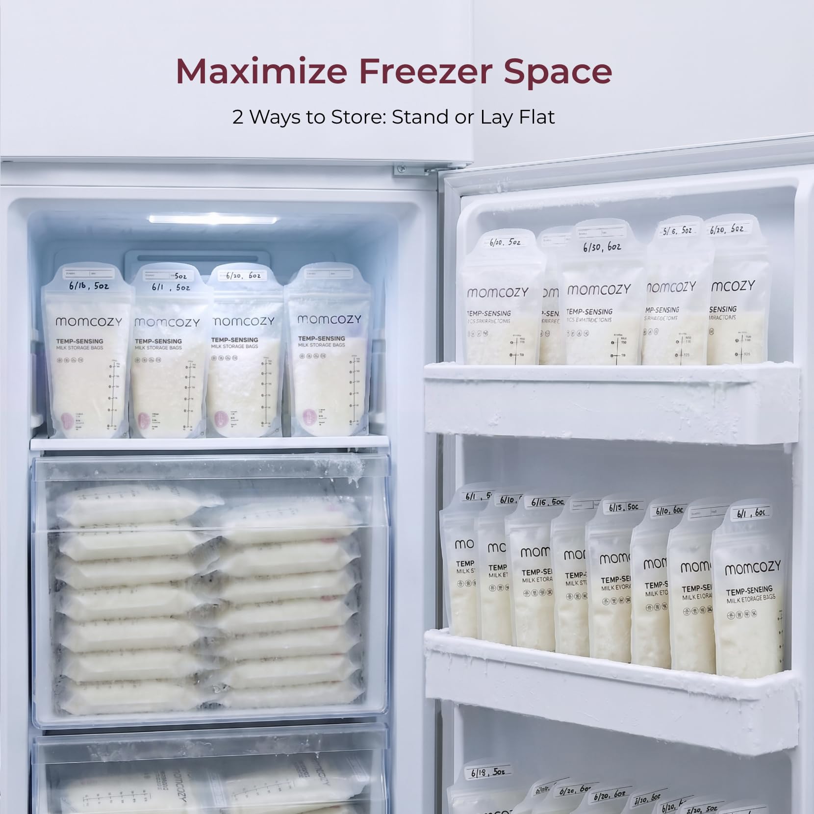 Momcozy comparación de tamaño y capacidad, claridad sobre 6 oz