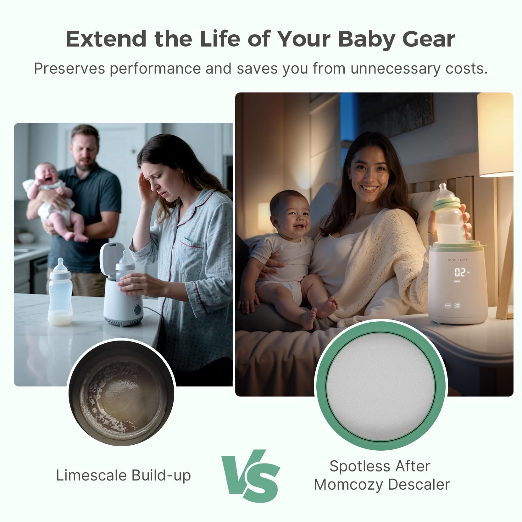 Momcozy esterilizador limpio tras uso, higiene segura para bebé