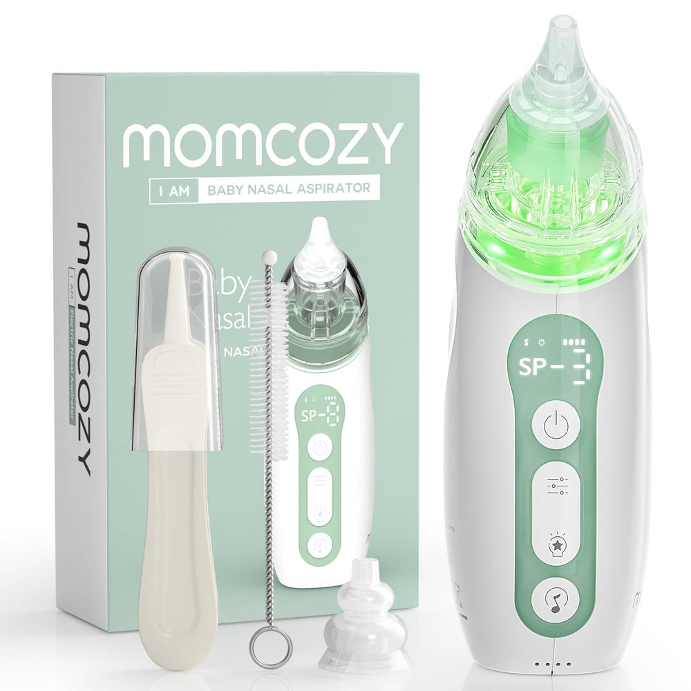 Momcozy dispositivo frontal mostrando controles y diseño ergonómico
