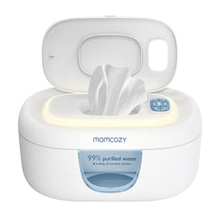 Momcozy vista frontal del dispensador con gran capacidad y acceso rápido