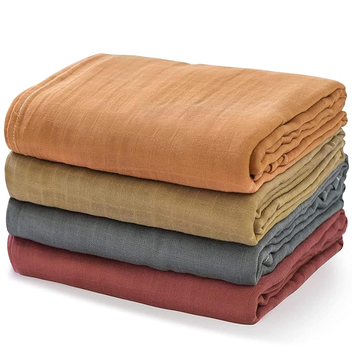 Momcozy pack frontal con cuatro muselinas mostrando variedad y practicidad
