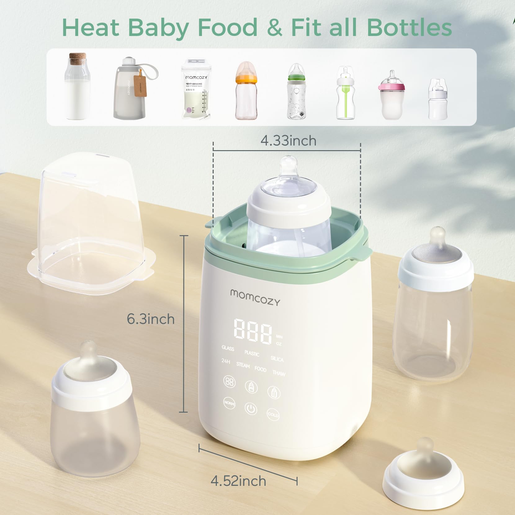 Momcozy interior que muestra distribución de calor uniforme y protección de nutrientes