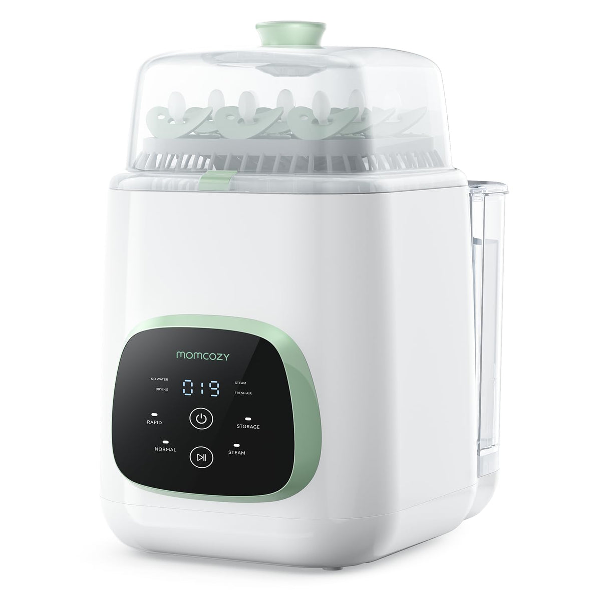 Momcozy KleanPal Pro vista frontal y diseño compacto que ahorra espacio