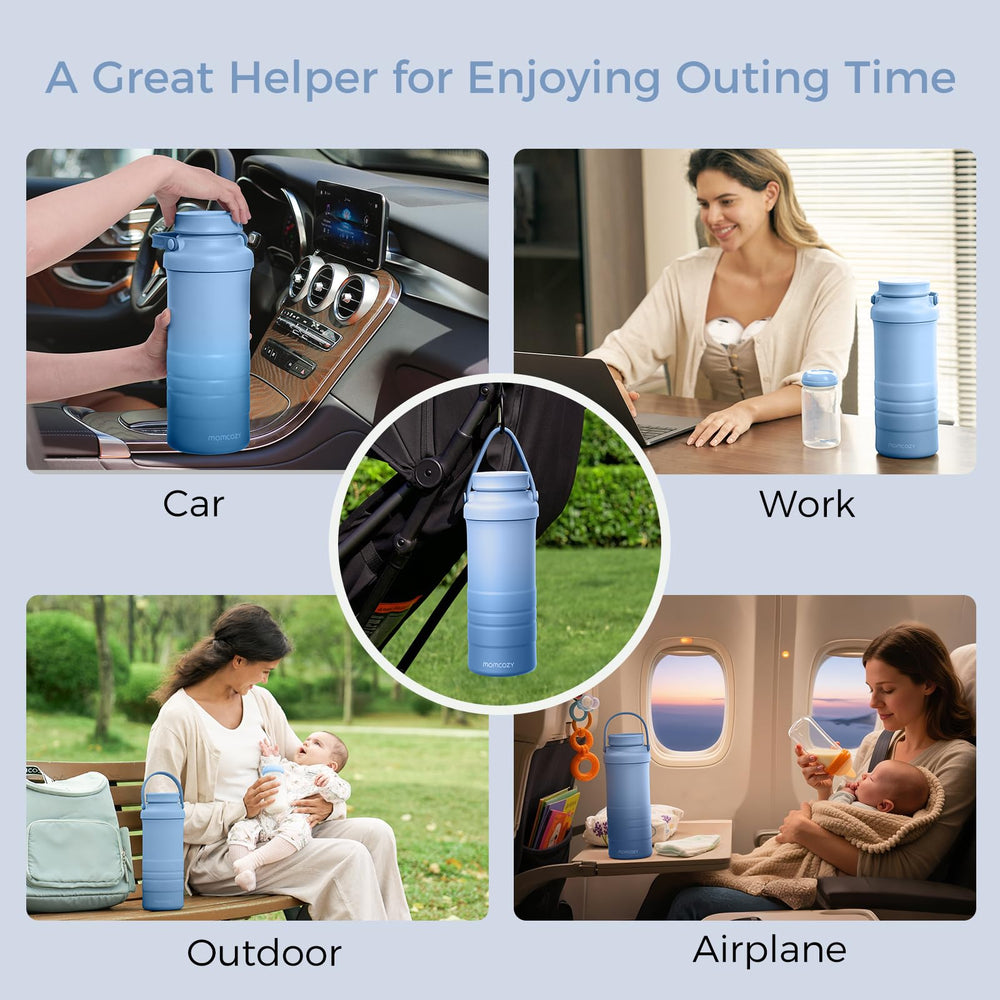 Momcozy entorno laboral mostrando cómo llevar leche materna al trabajo