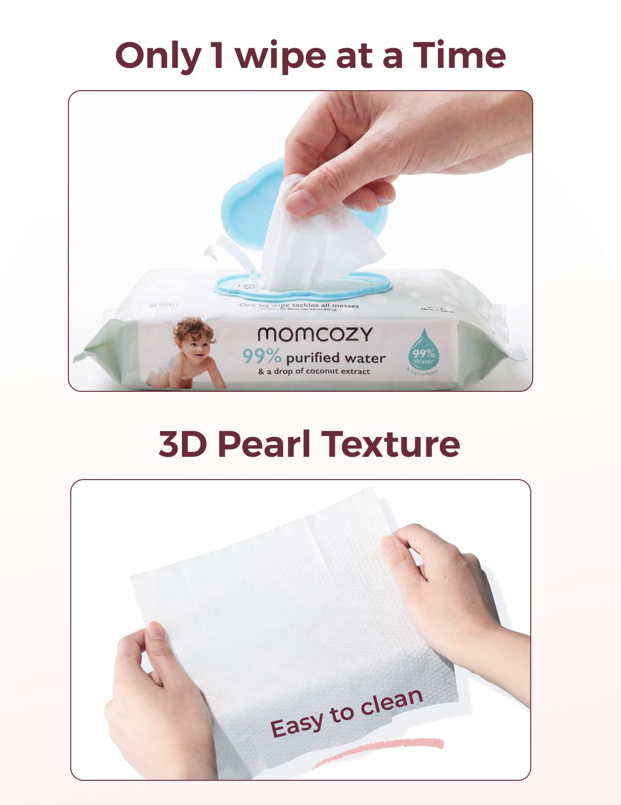 Momcozy material ultrasuave mostrando tejido amigable para piel