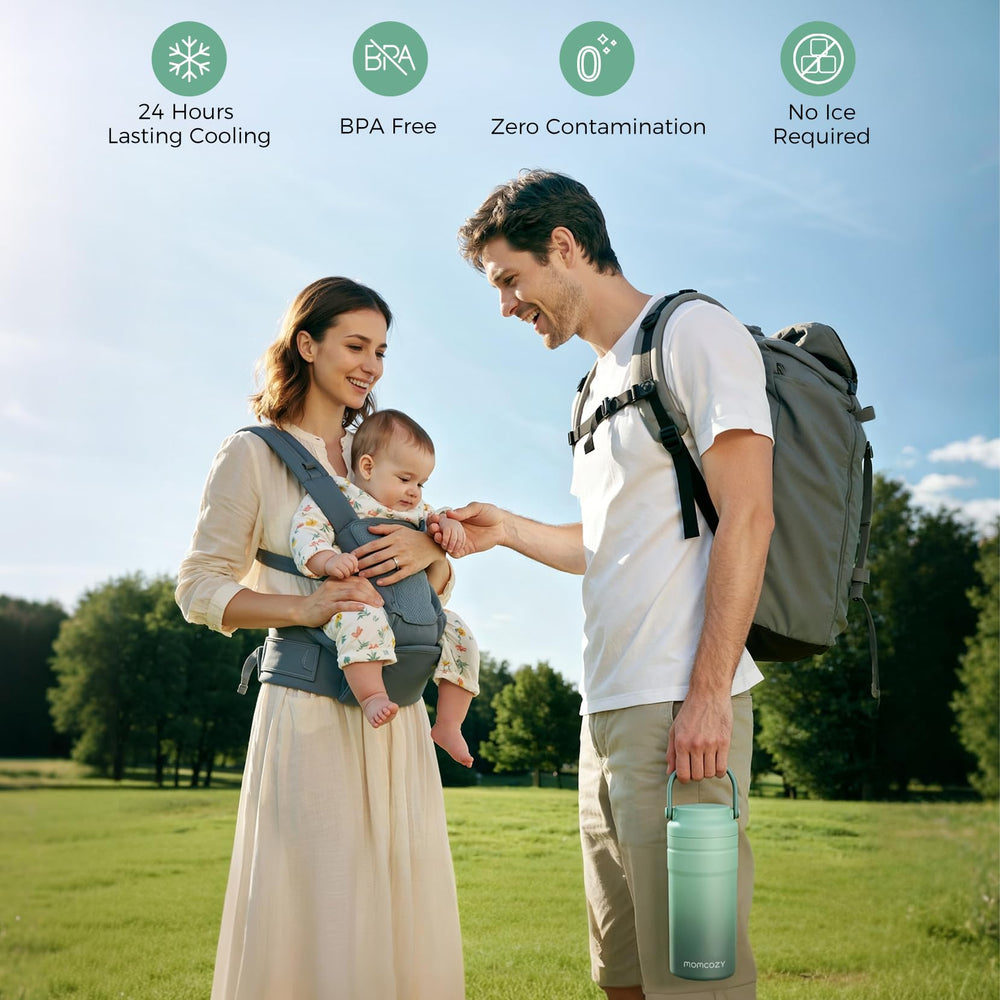 Momcozy núcleo de enfriamiento 360° mostrando diseño eficiente