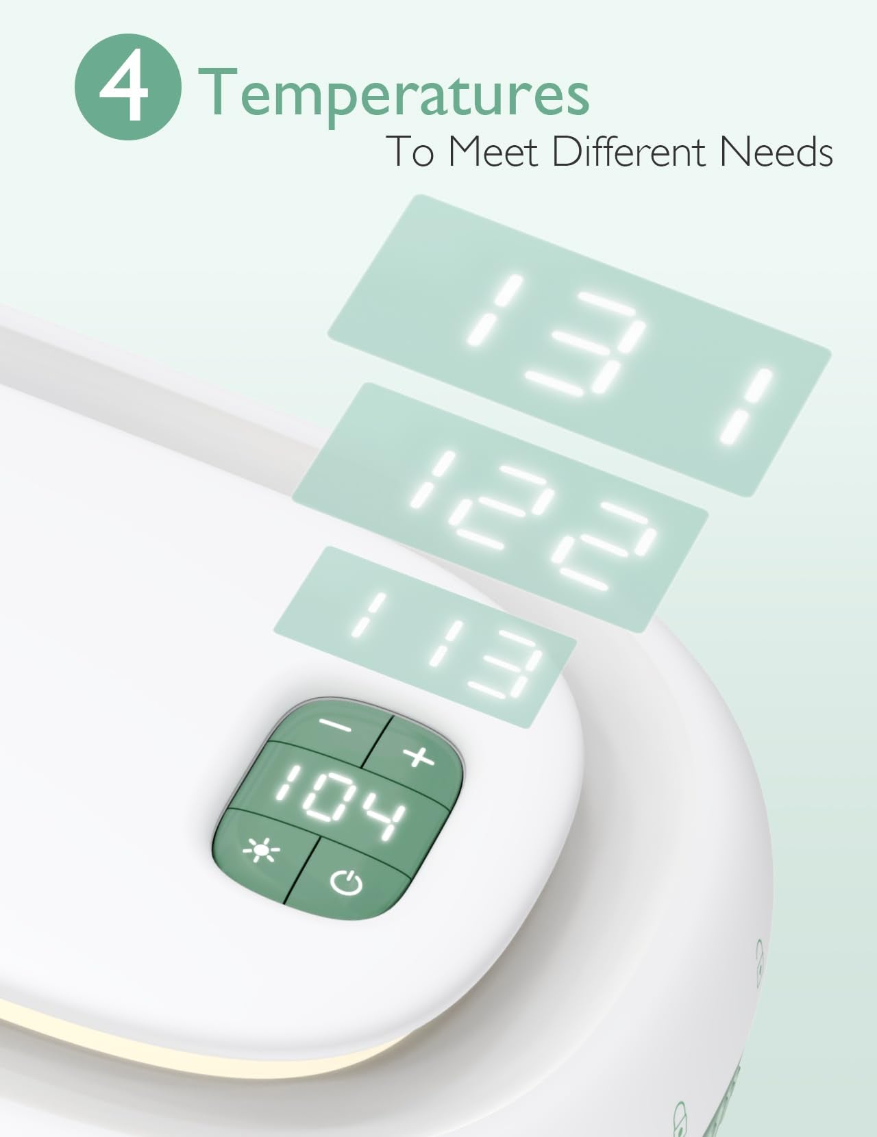 Momcozy panel con botones de temperatura y brillo para ajustes sencillos